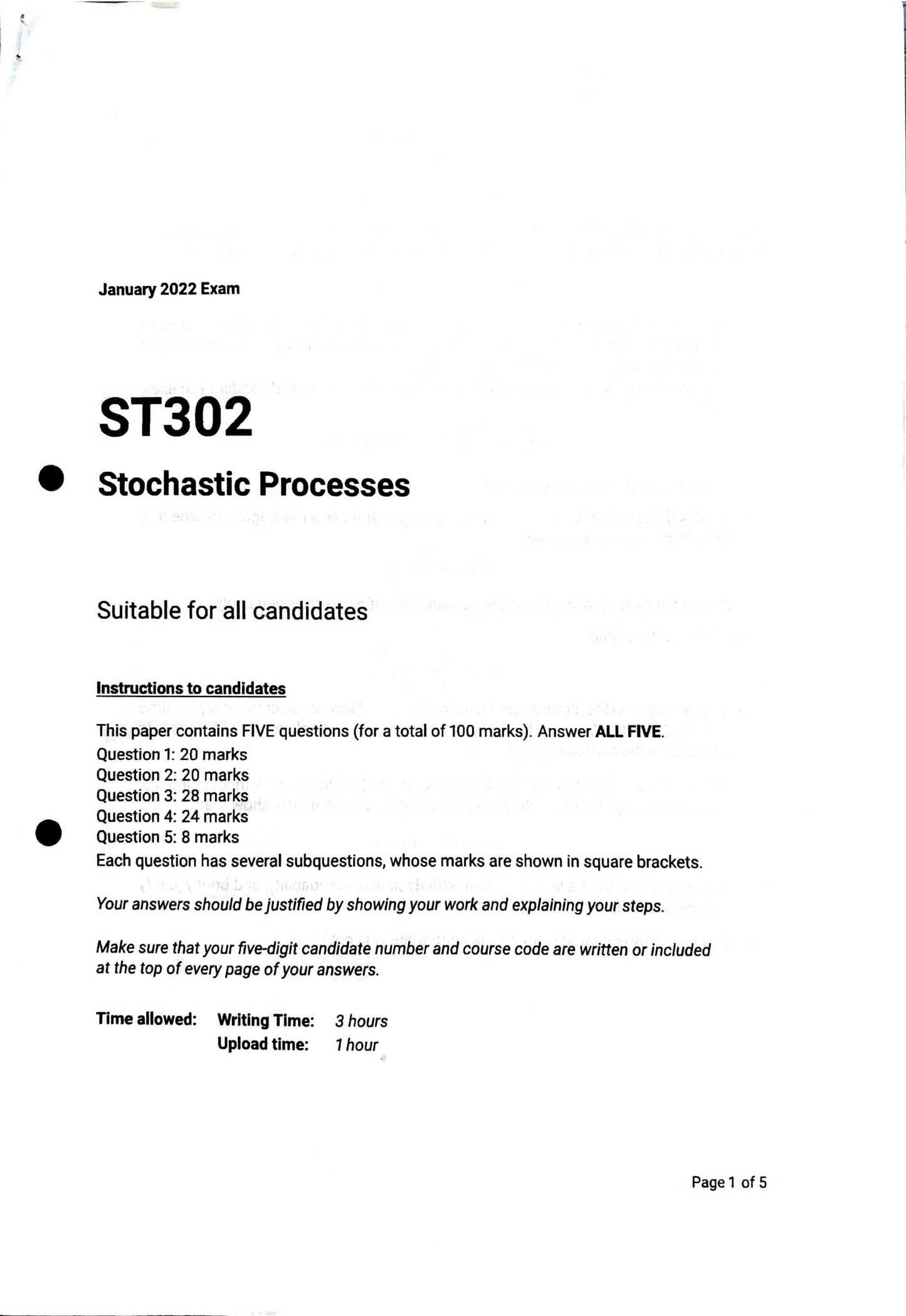LSE Past Paper ST302 (2022) Pg1