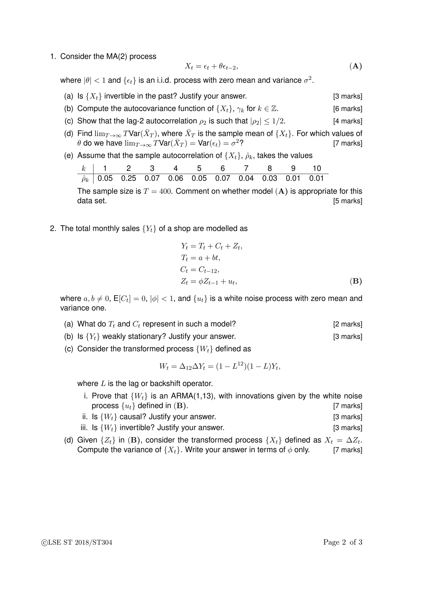 LSE Past Paper ST304 (2018) Pg2
