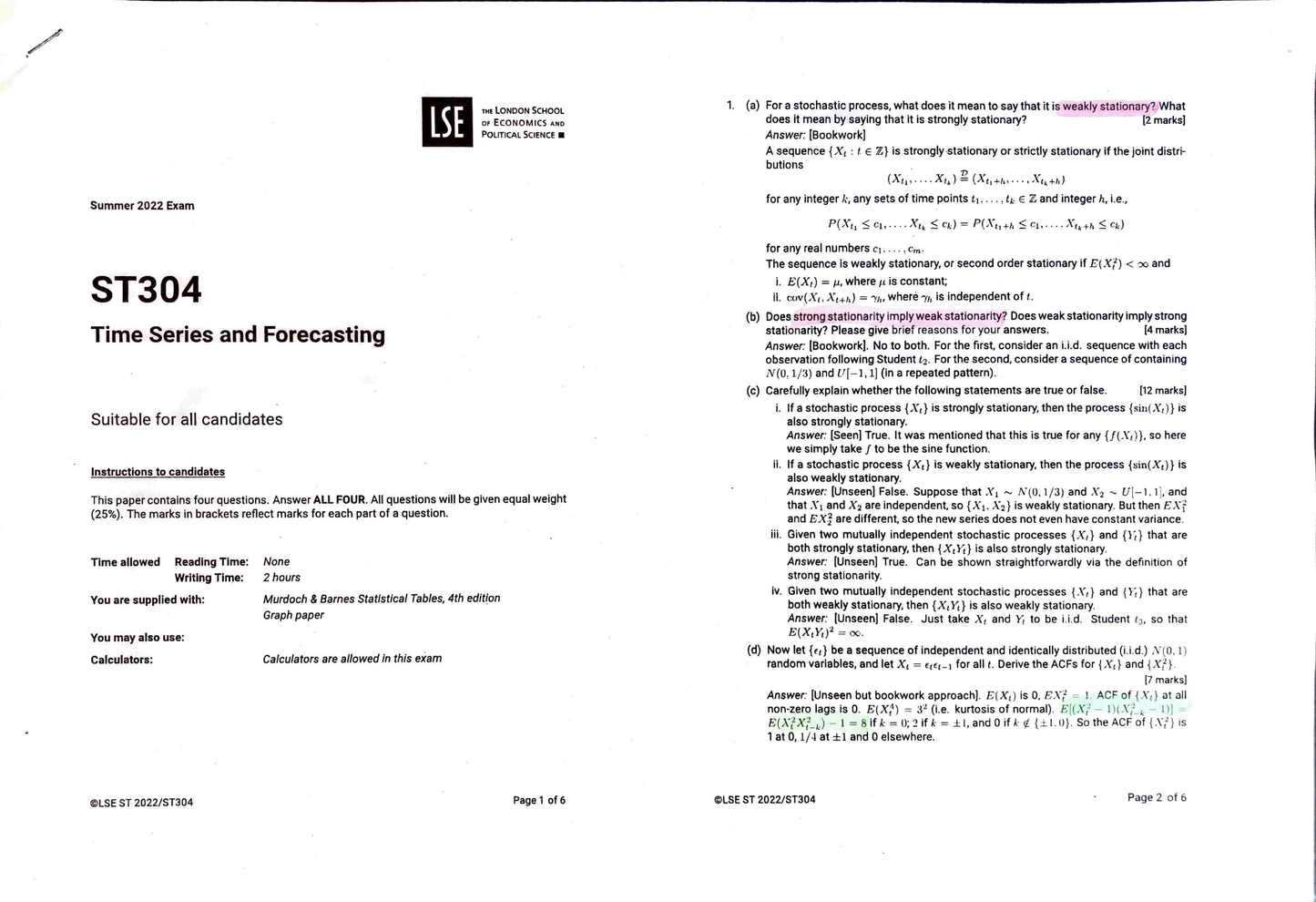 LSE Past Paper ST304 (2022) Pg1