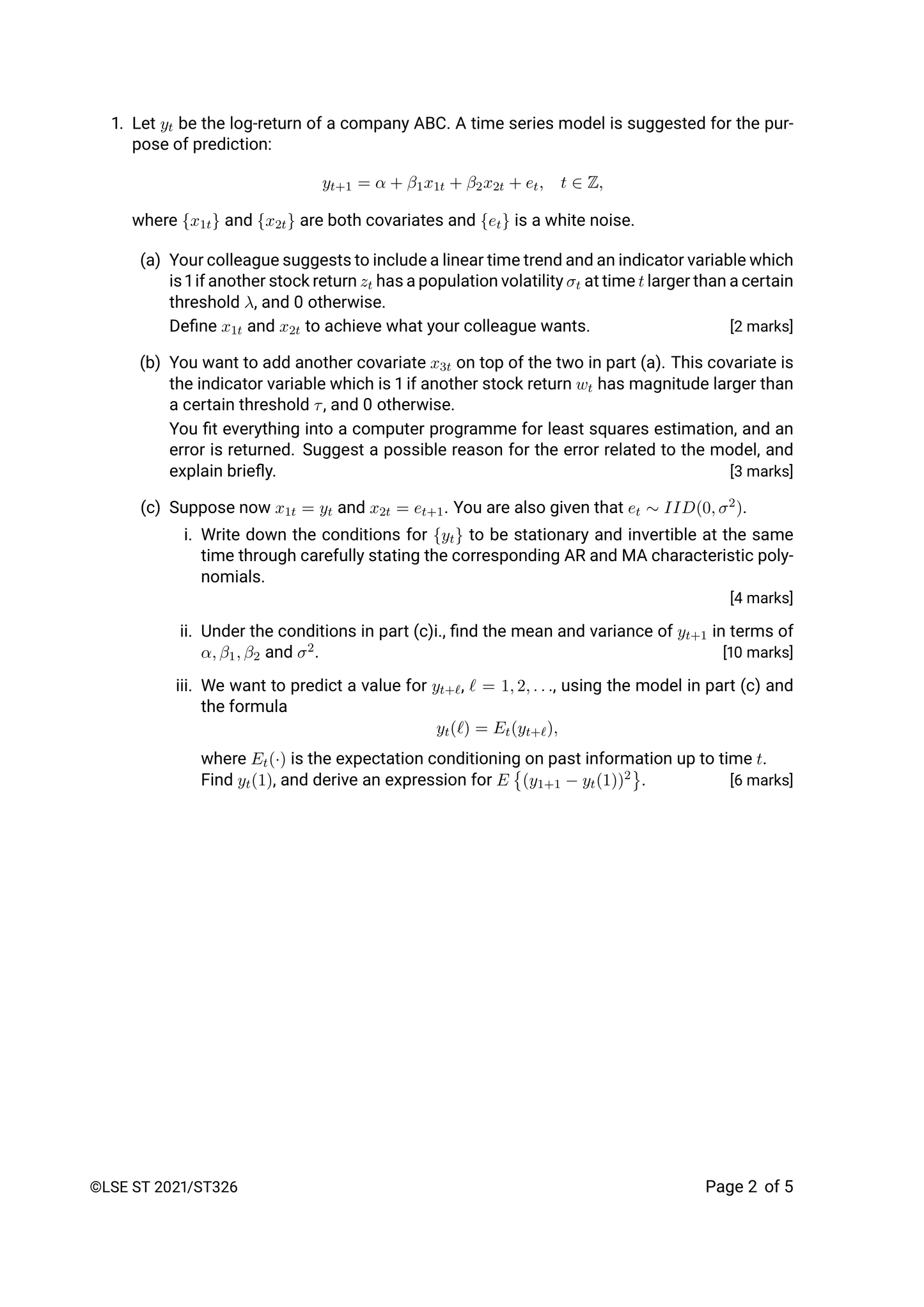 LSE Past Paper ST326 (2021) Pg2