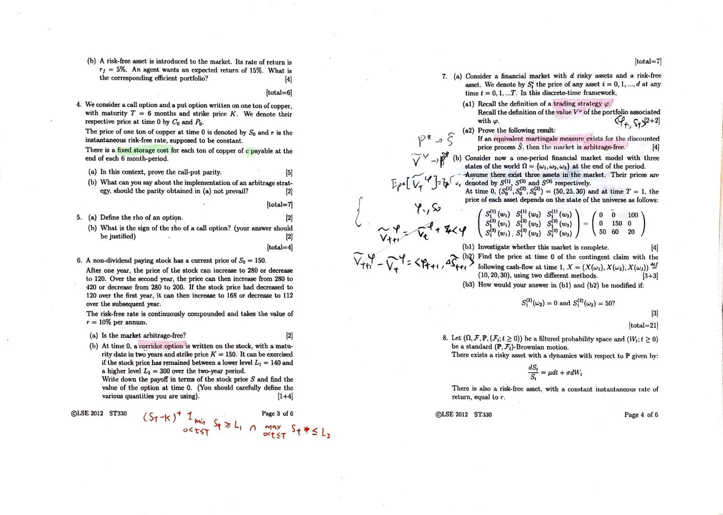 LSE Past Paper Solution ST330 (2012) Pg2