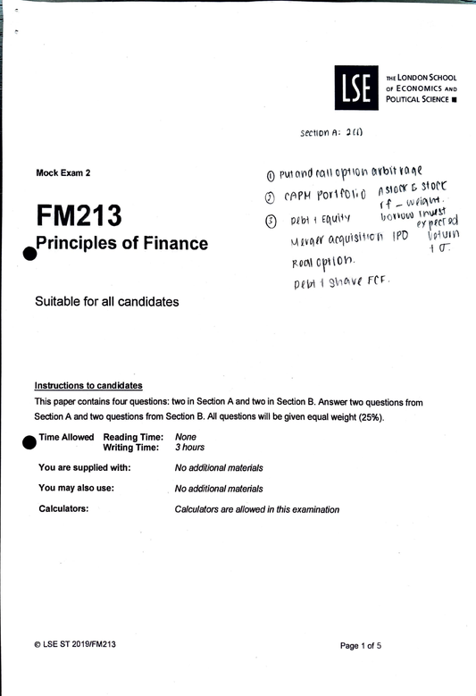 LSE Past Paper Fm213 (Mock 2) Pg1