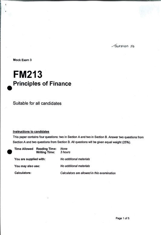 LSE Past Paper Fm213 (Mock 3) Pg1