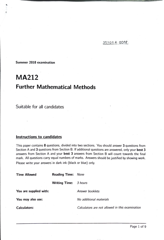 LSE Past Paper MA212 (2018 LT) Pg1
