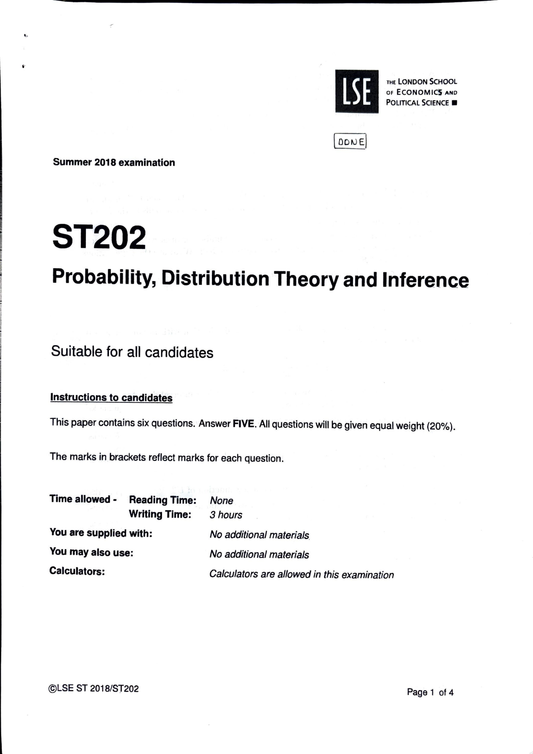 LSE Past Paper ST202 (2018 LT) Pg1