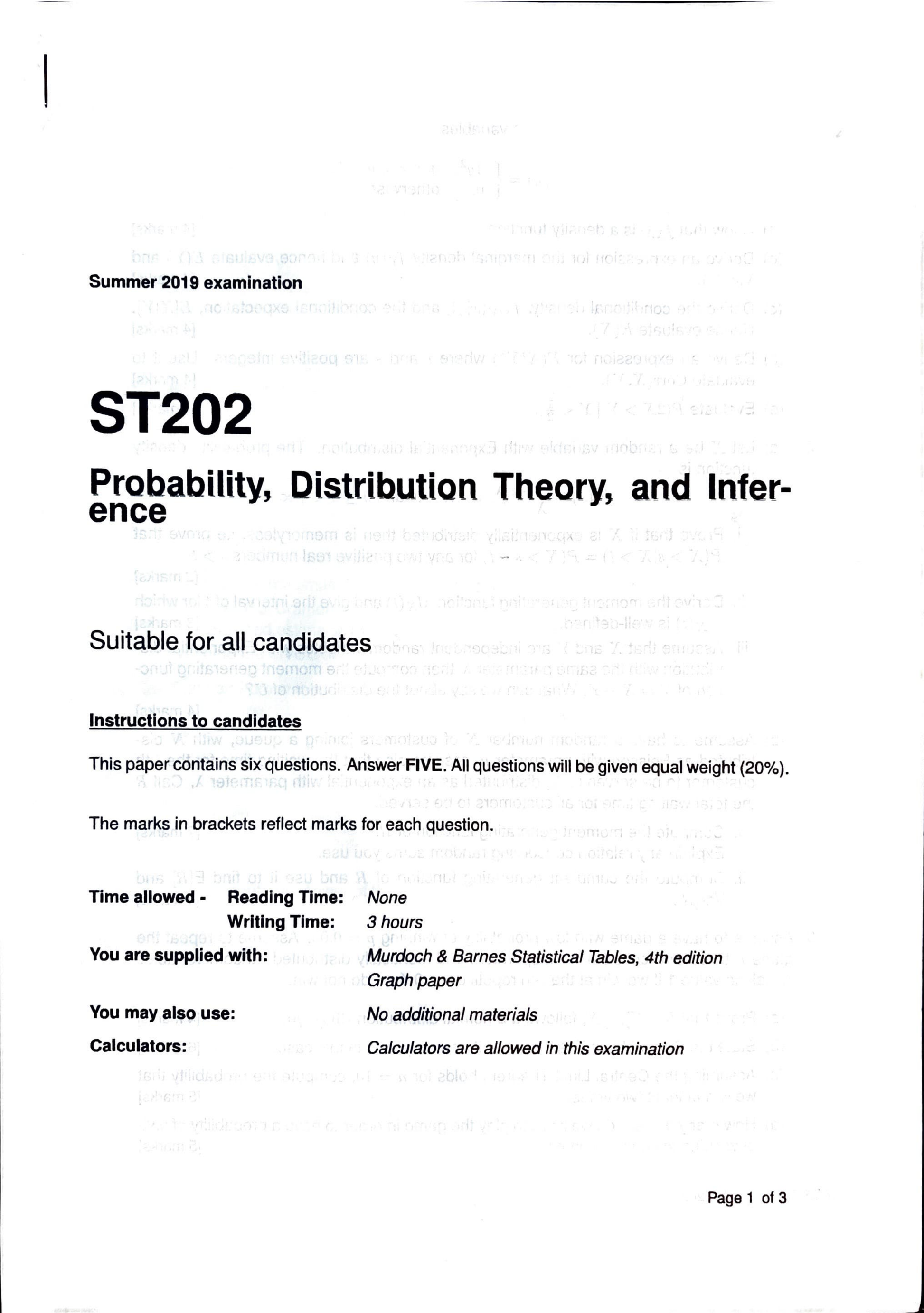 LSE Past Paper ST202 (2019 LT) Pg1