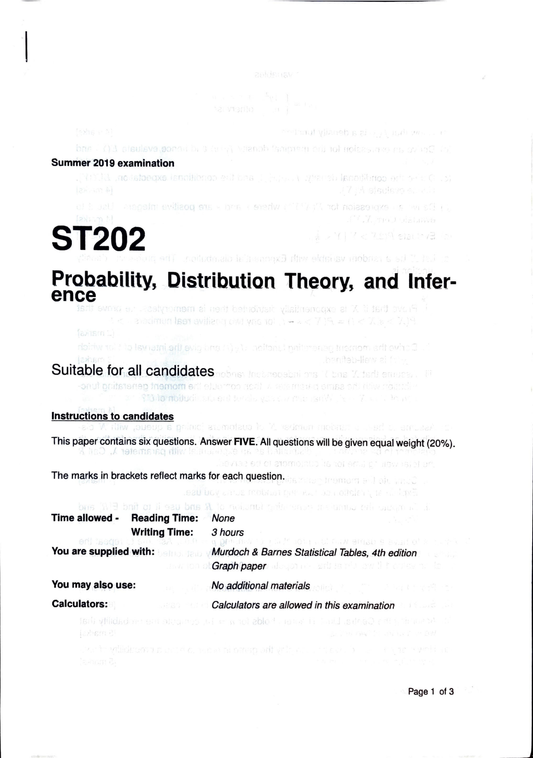LSE Past Paper ST202 (2019 LT) Pg1