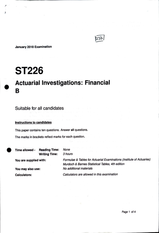 LSE Past Paper ST226 (2018) Pg1