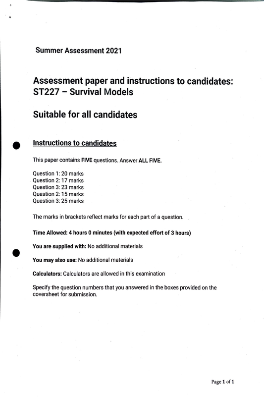 LSE Past Paper ST227 (2021) Pg1