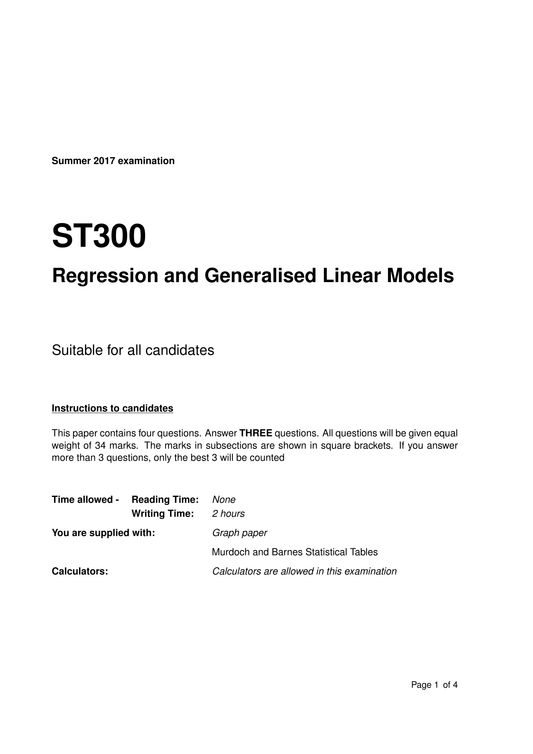 LSE Past Paper ST300 (2017) Pg1