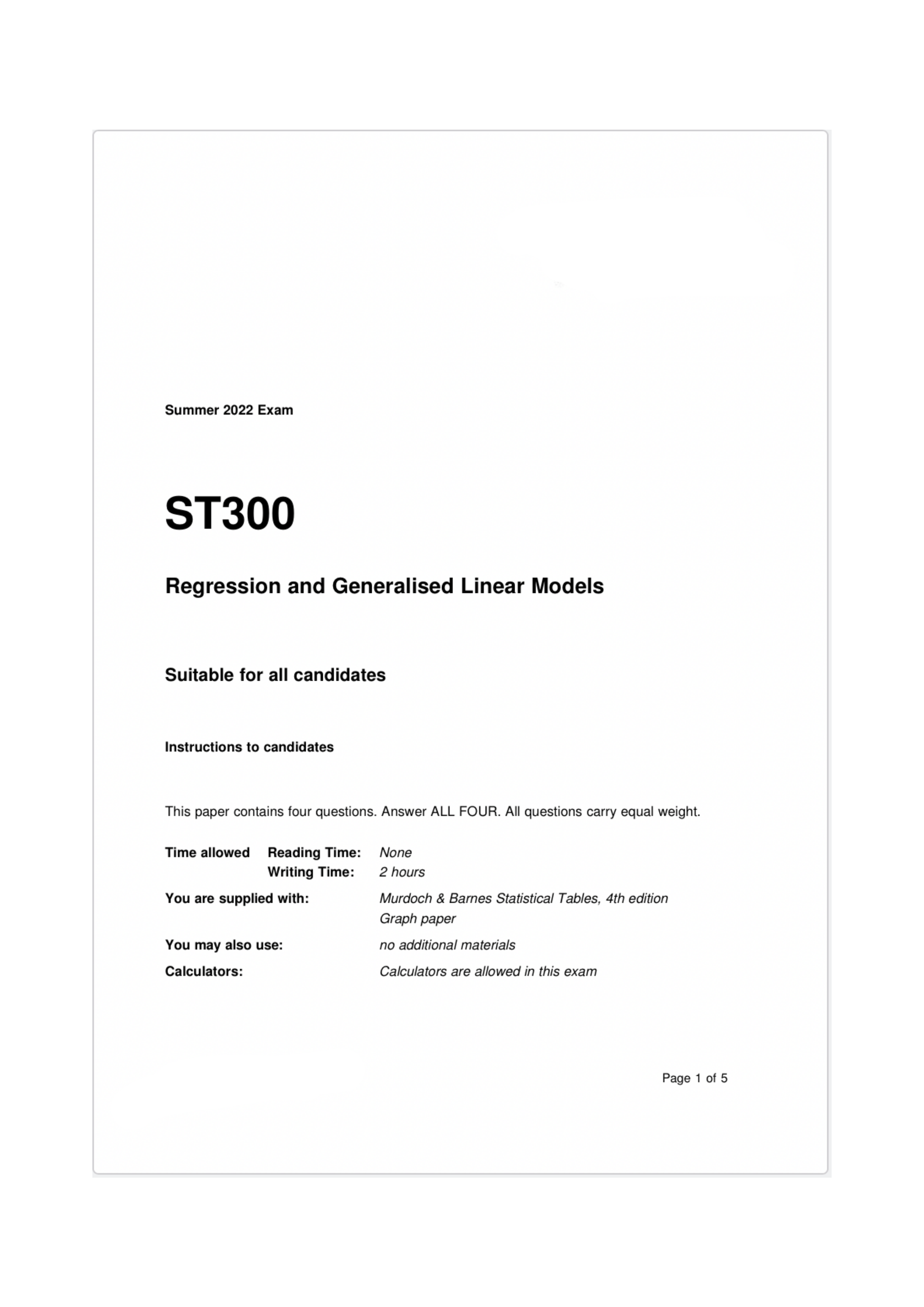 LSE Past Paper ST300 (2022) Pg1