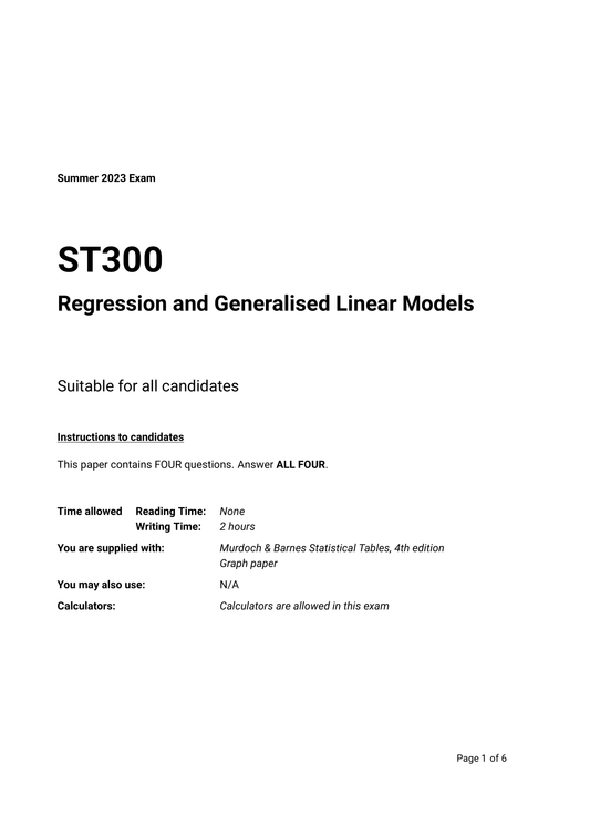 LSE Past Paper ST300 (2023) Pg1