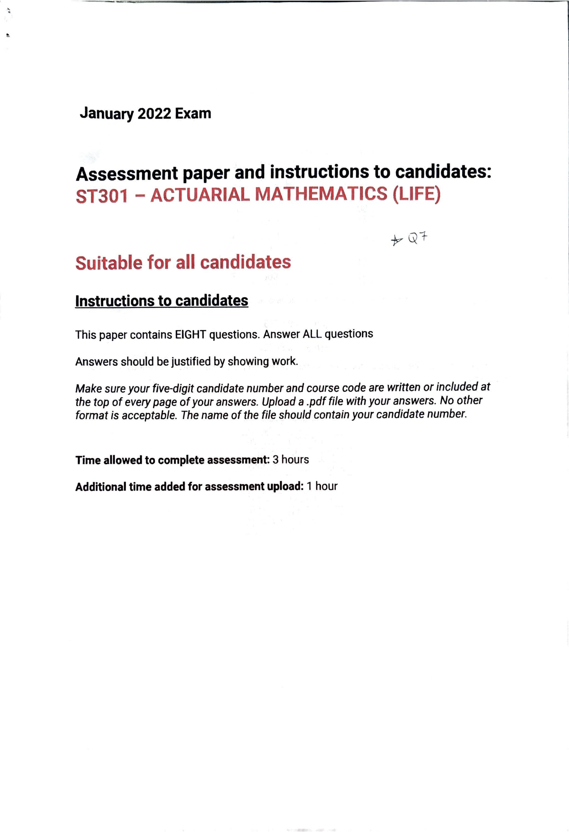 LSE Past Paper ST301 (2022) Pg1