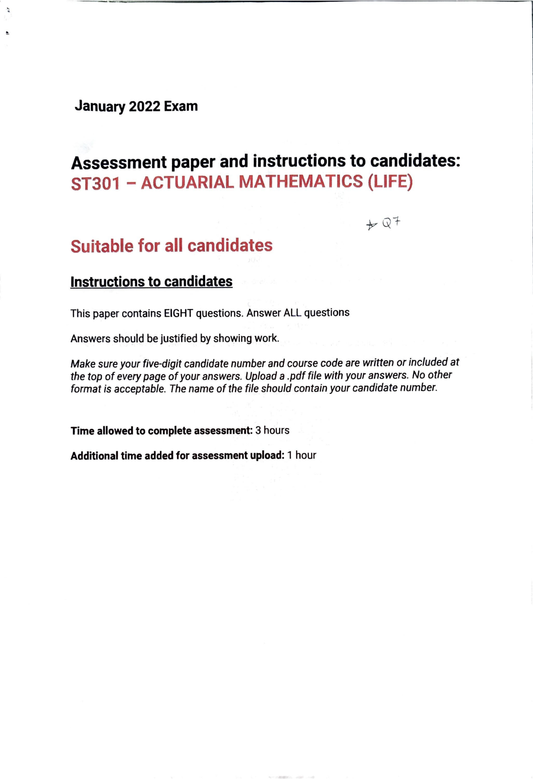 LSE Past Paper ST301 (2022) Pg1