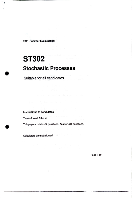LSE Past Paper ST302 (2011) Pg1