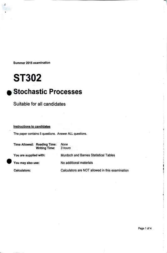 LSE Past Paper ST302 (2015) Pg1