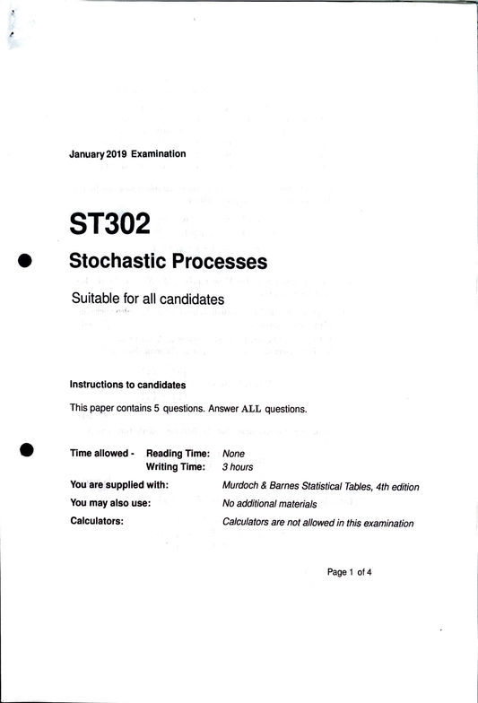 LSE Past Paper ST302 (2019) Pg1