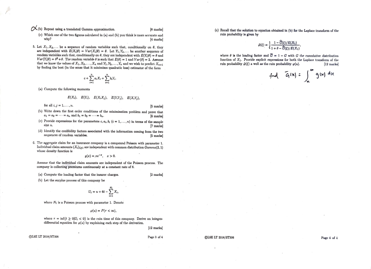 LSE Past Paper ST306 (2018) Pg2