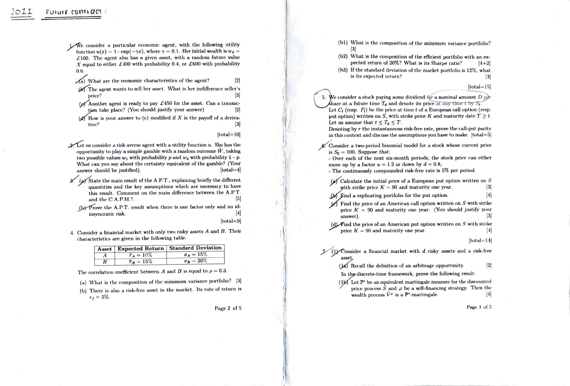 LSE Past Paper Solution ST330 (LT 2011) Pg1