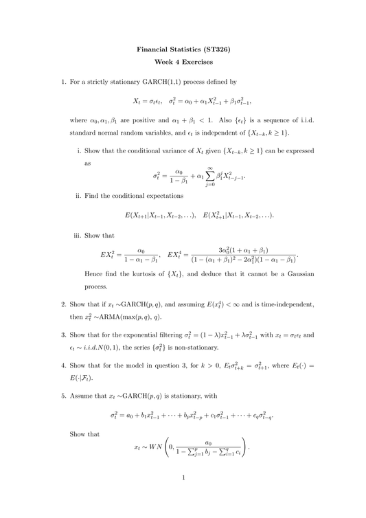 LSE Problem Sets ST326 Pg1