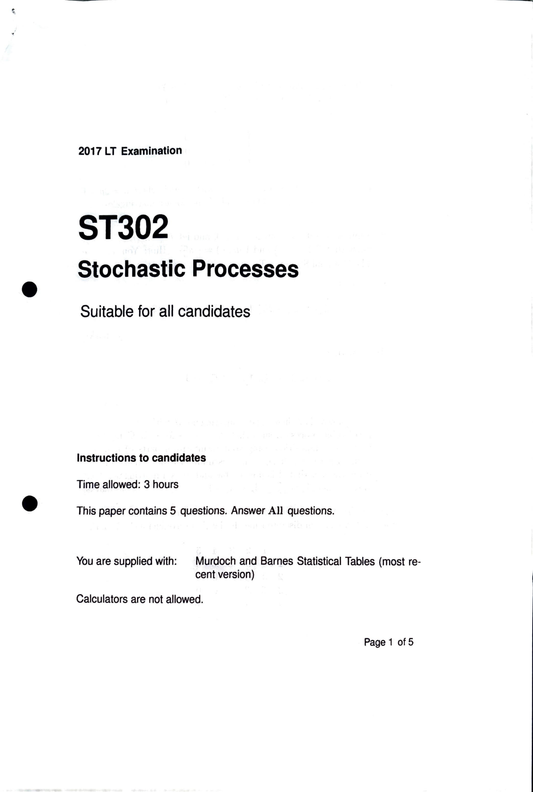 LSE Past Paper ST302 (2017) Pg1